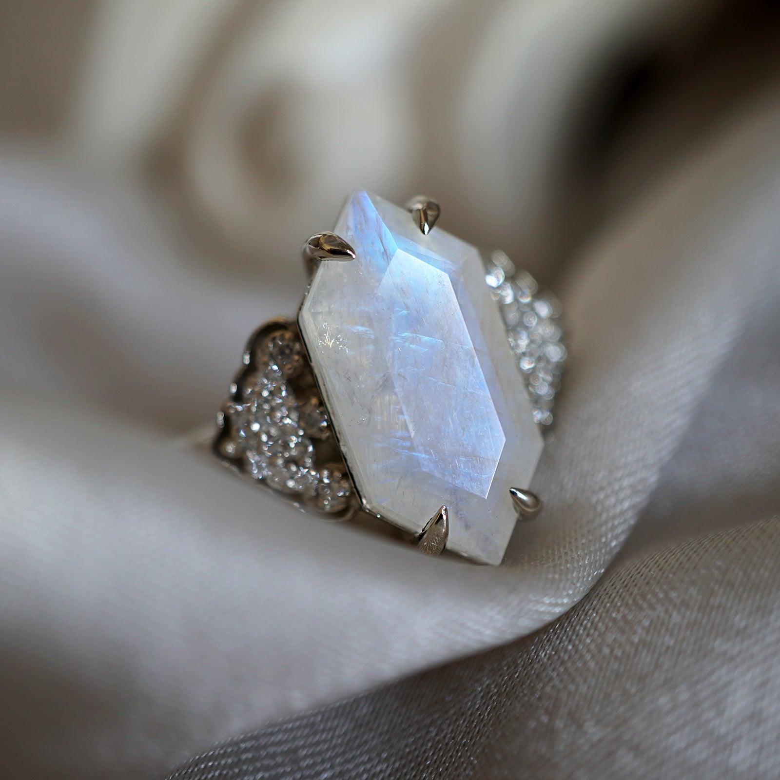 Uncut store moonstone ring