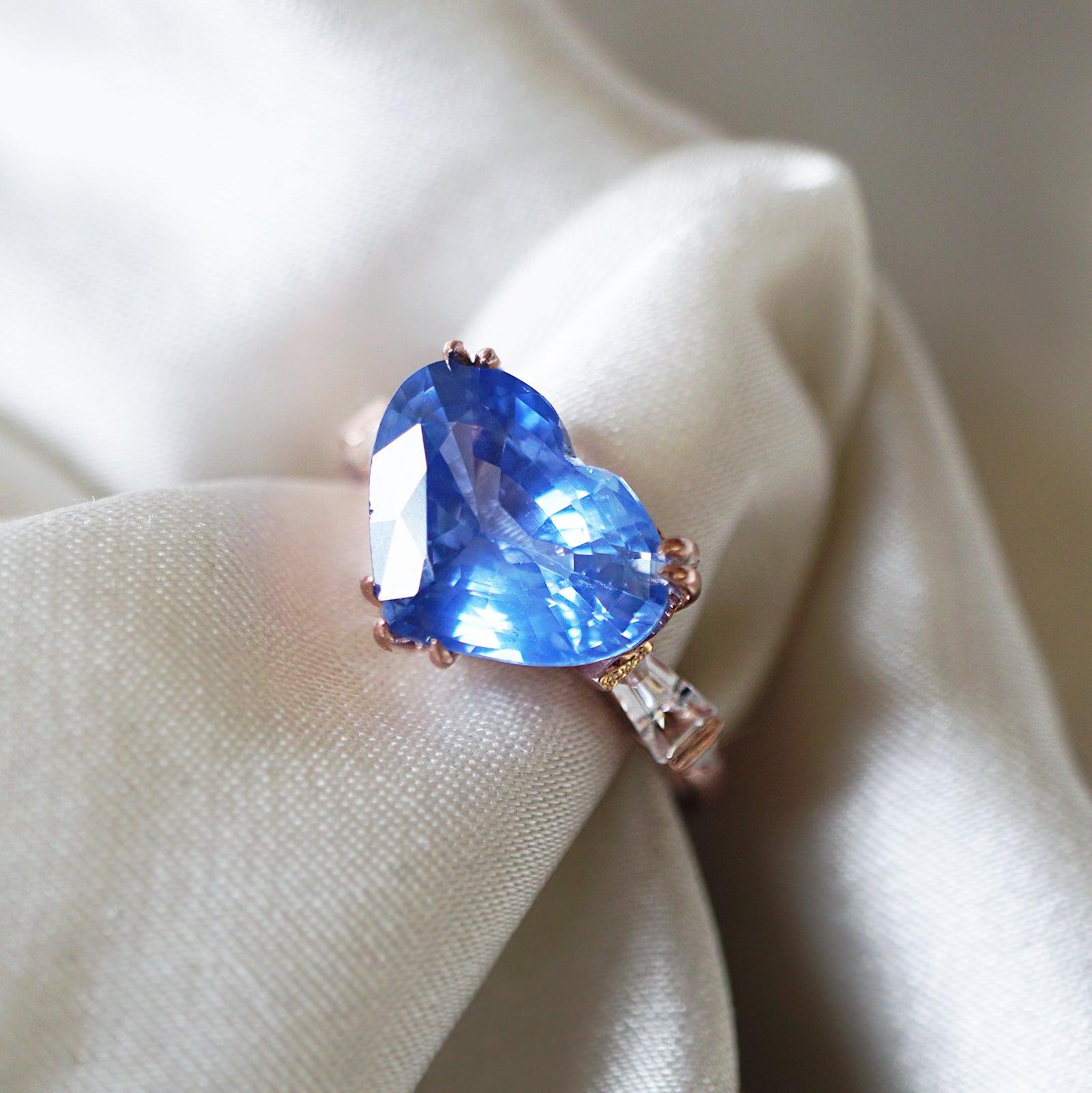 Heart shaped clearance sapphire ring