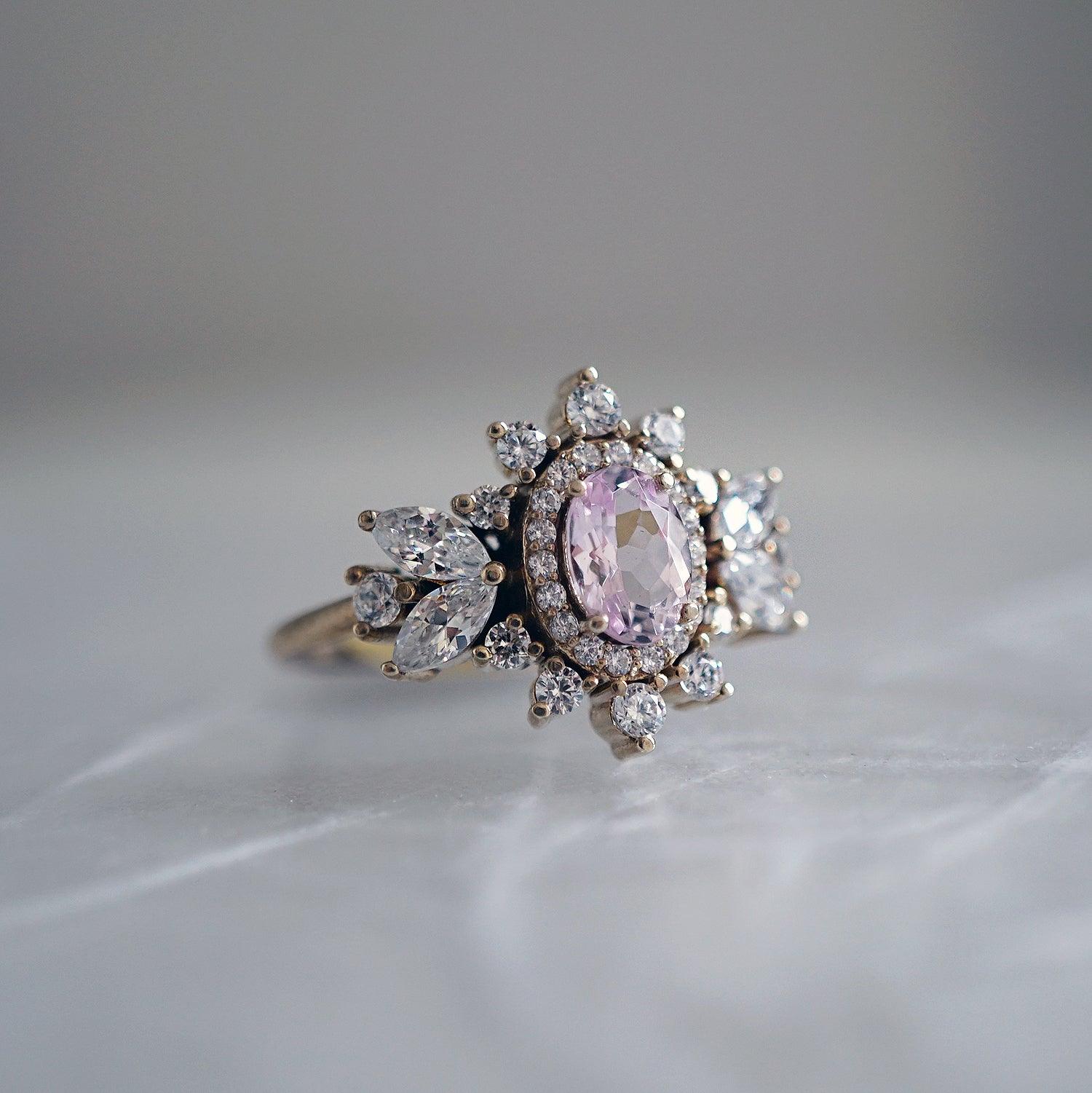 Coco Morganite Diamond Ring - Tippy Taste Jewelry