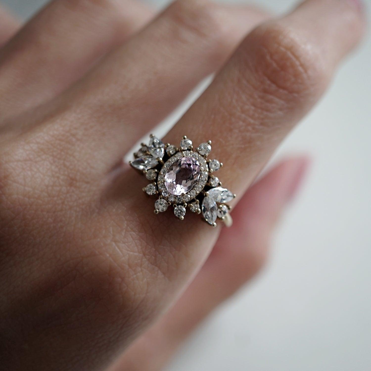 Coco Morganite Diamond Ring - Tippy Taste Jewelry