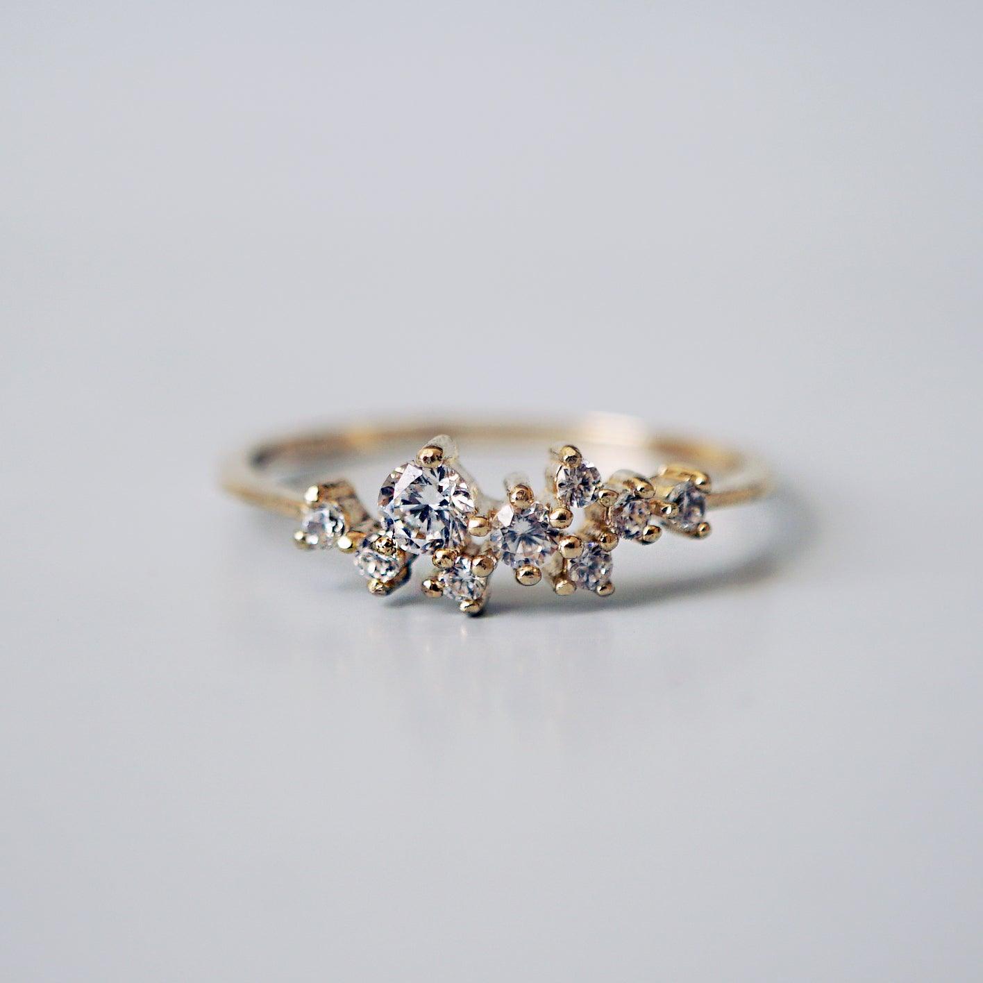 14K Snow Queen Dainty Ring - Tippy Taste Jewelry