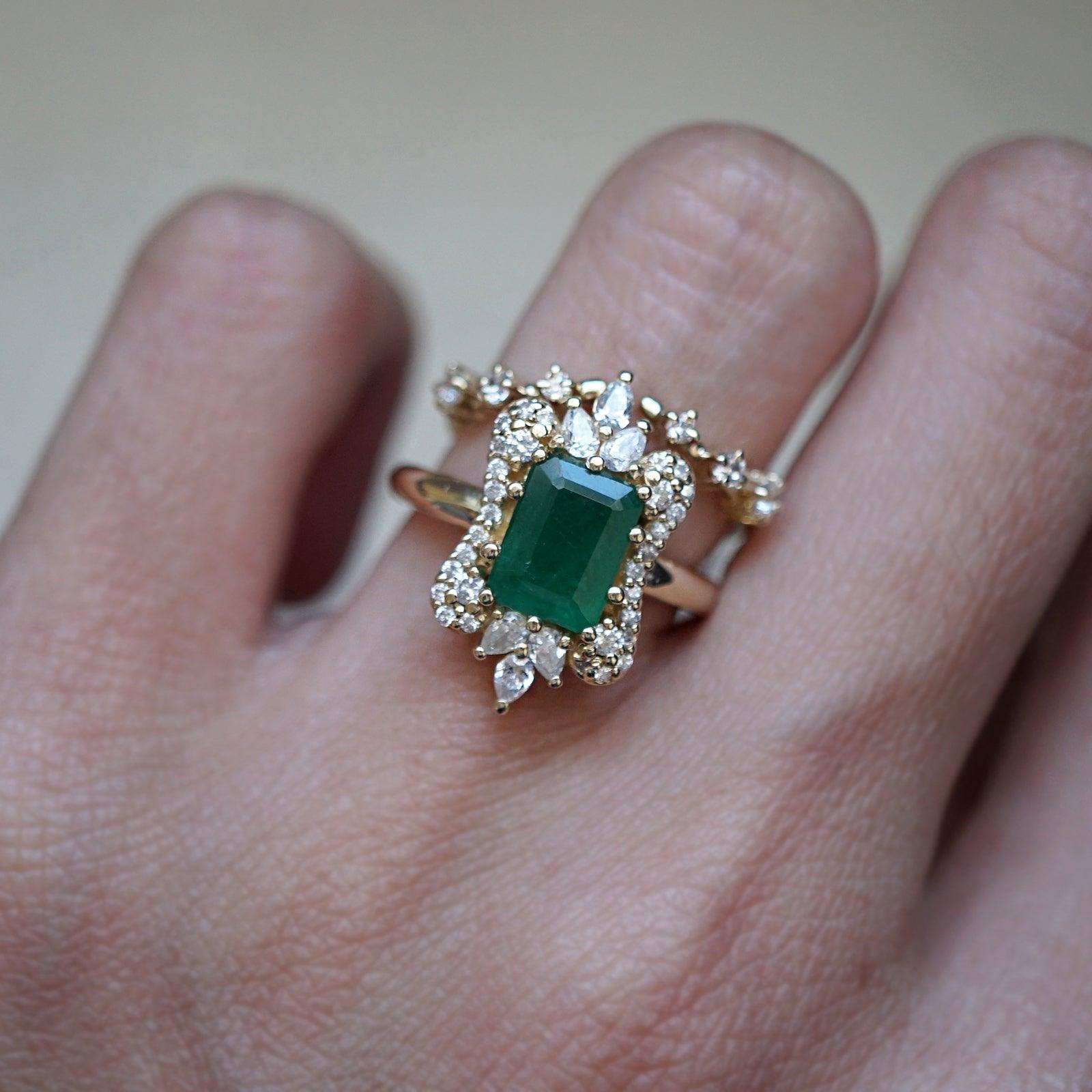 Eleanor Emerald Diamond Ring - Tippy Taste Jewelry