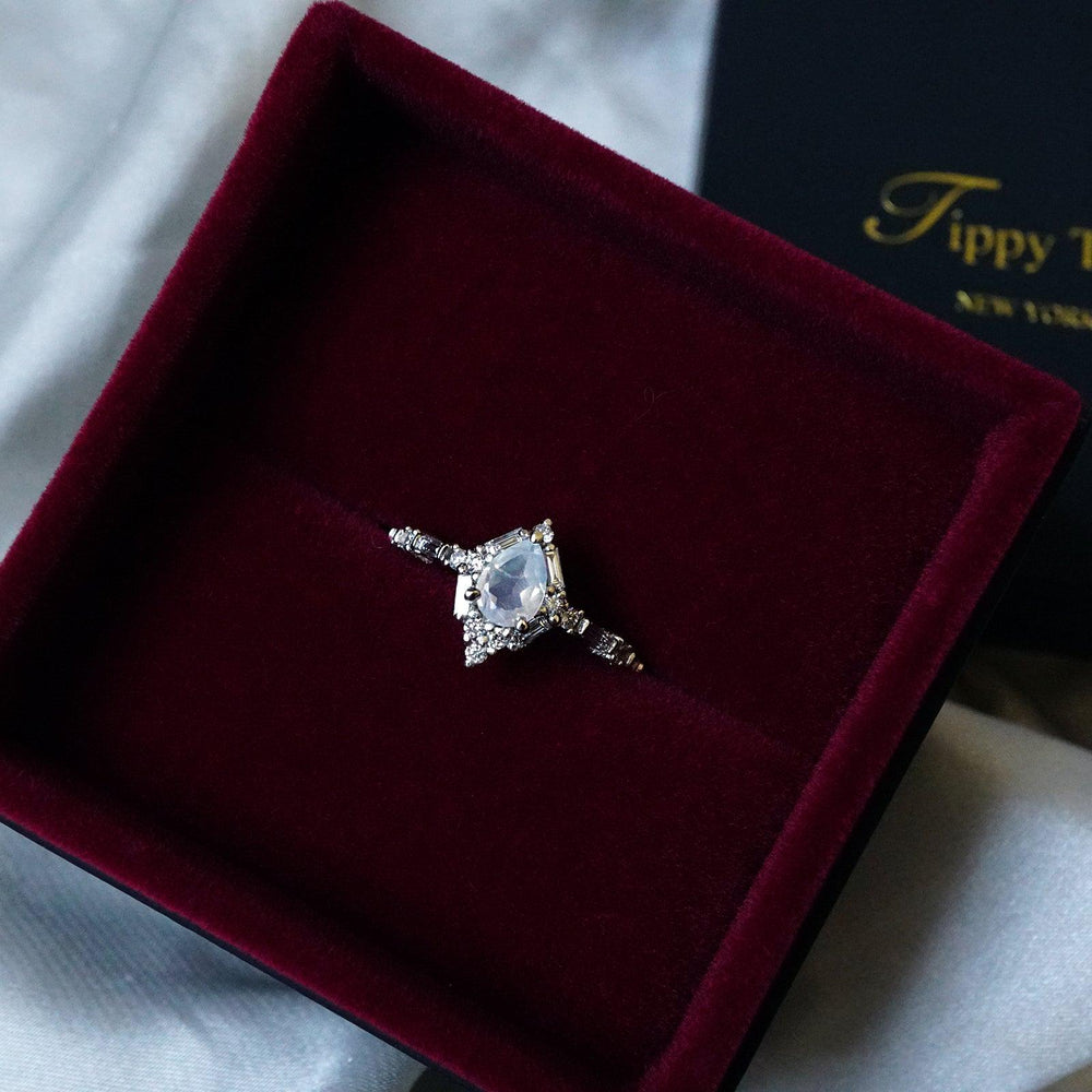 Selene Moonstone Engagement Ring- Tippy Taste Jewelry