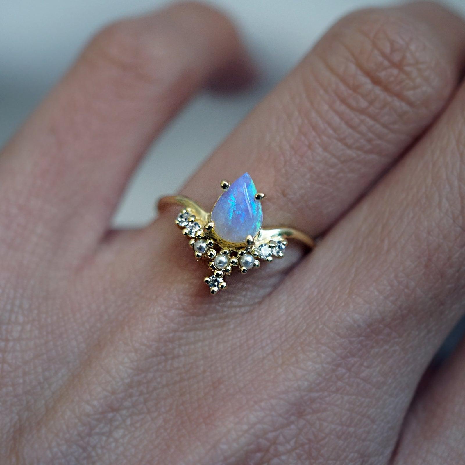 Opal store pearl ring