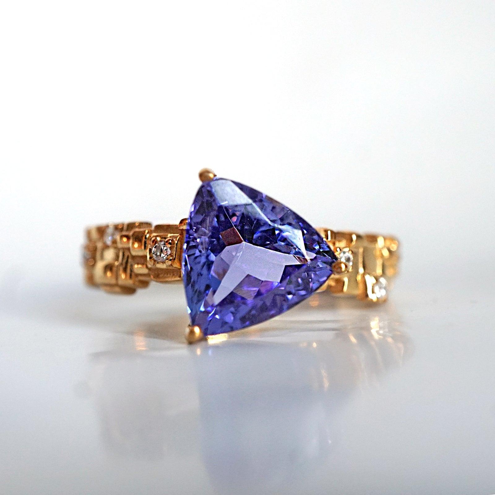 One Of A Kind: Tanzanite Trillion Fairy Steps Ring, 2.55ct - Tippy Taste Jewelry