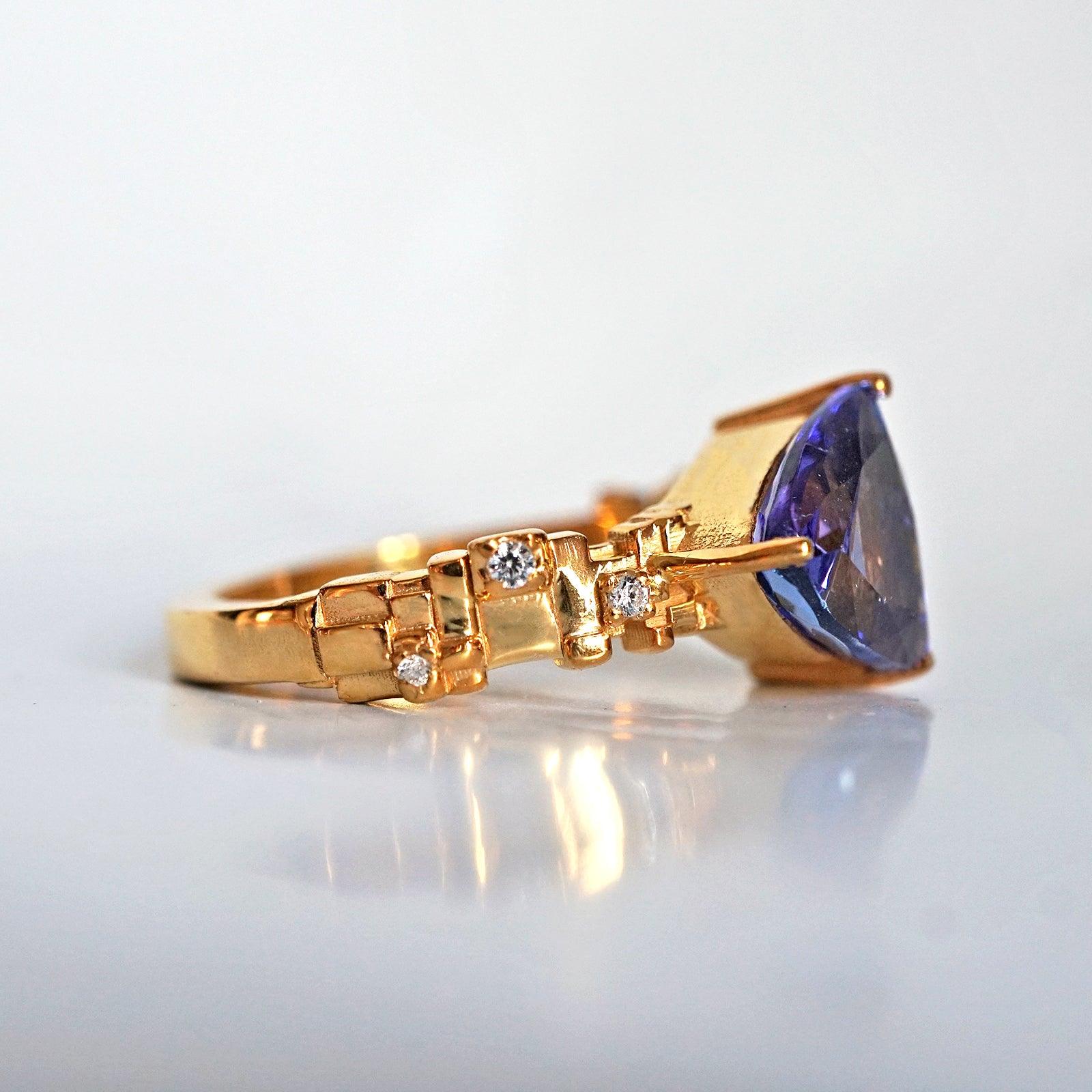 One Of A Kind: Tanzanite Trillion Fairy Steps Ring, 2.55ct - Tippy Taste Jewelry