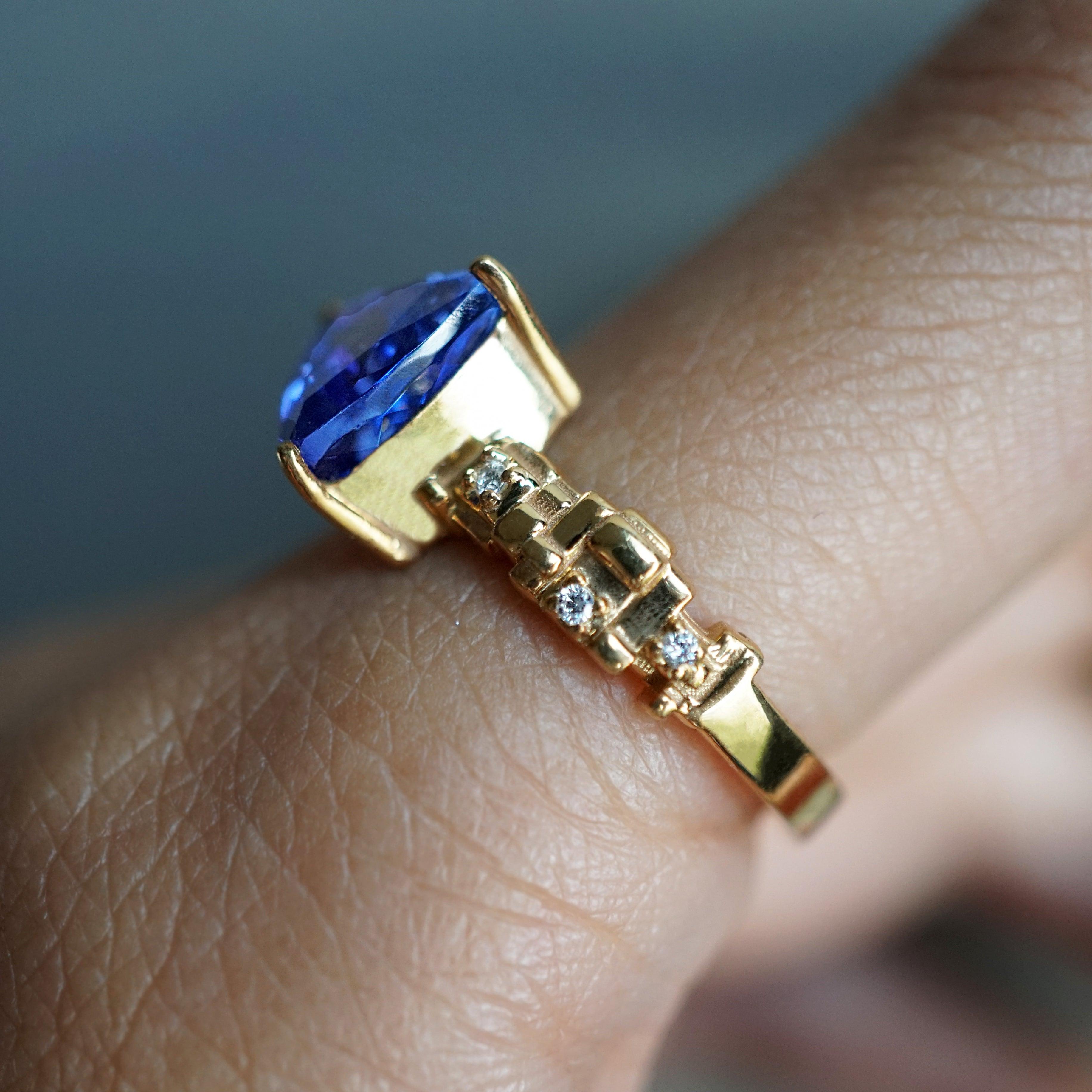 One Of A Kind: Tanzanite Trillion Fairy Steps Ring, 2.55ct - Tippy Taste Jewelry