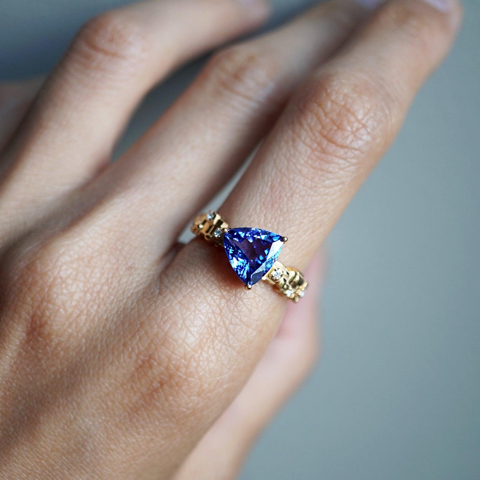 One Of A Kind: Tanzanite Trillion Fairy Steps Ring, 2.55ct - Tippy Taste Jewelry