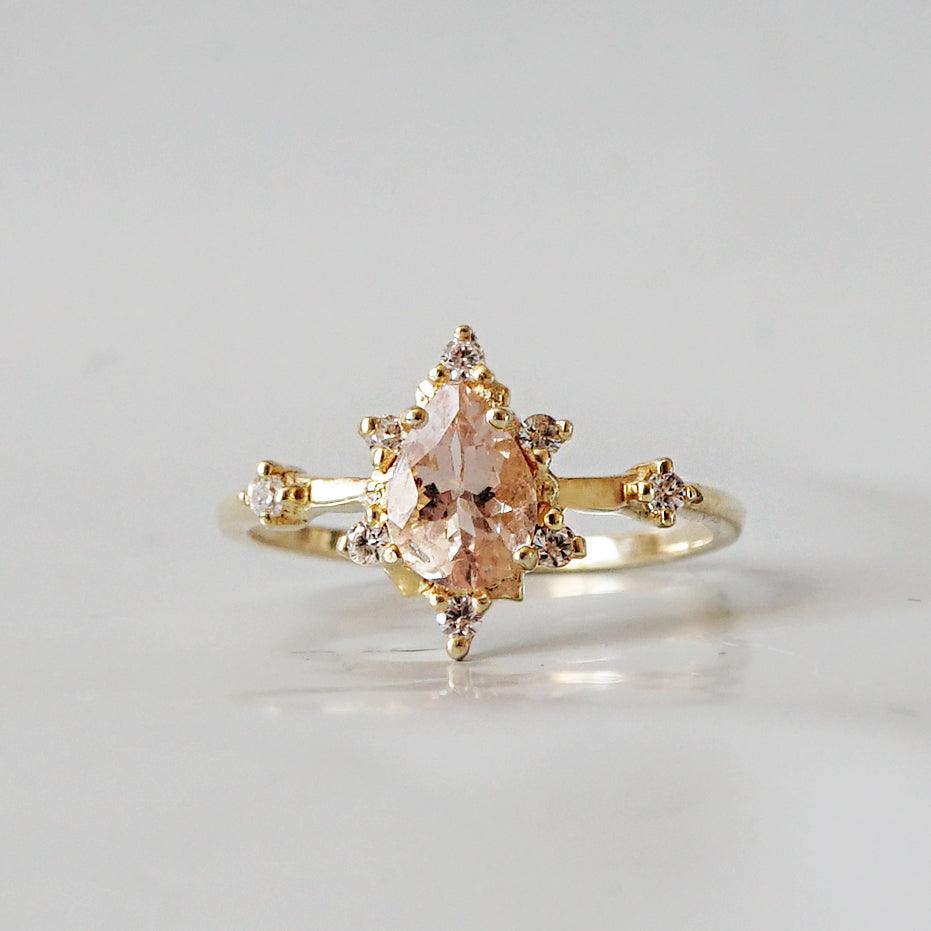 Morganite Crush Ring - Tippy Taste Jewelry