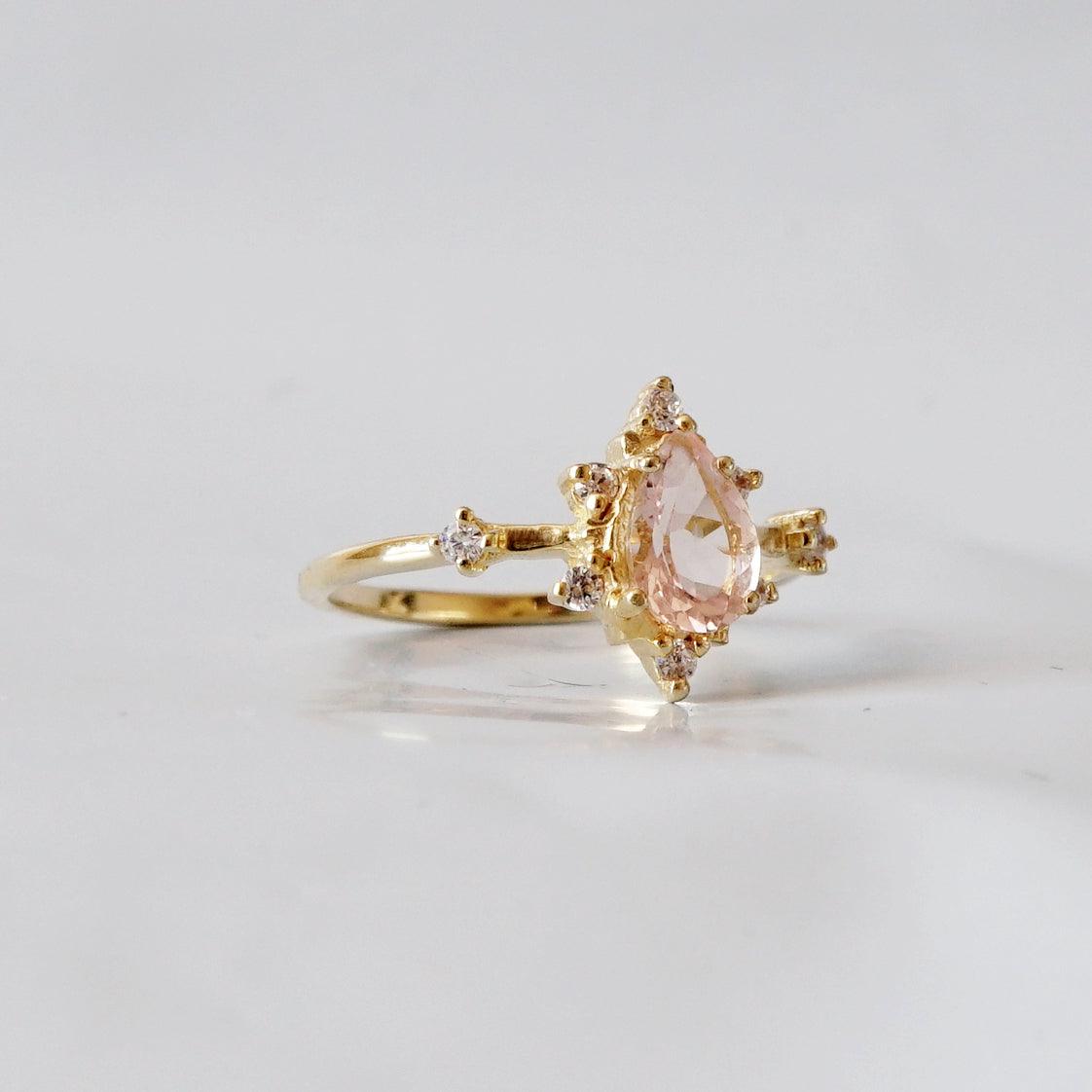 Morganite Crush Ring - Tippy Taste Jewelry