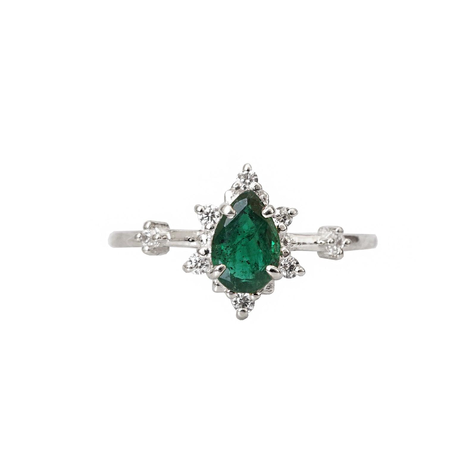 14K Emerald Diamond Crush Ring - Tippy Taste Jewelry