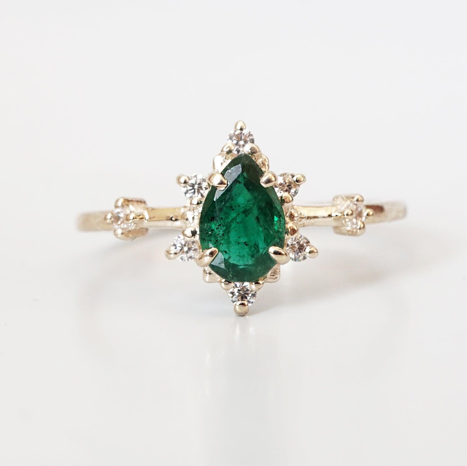 14K Emerald Diamond Crush Ring - Tippy Taste Jewelry