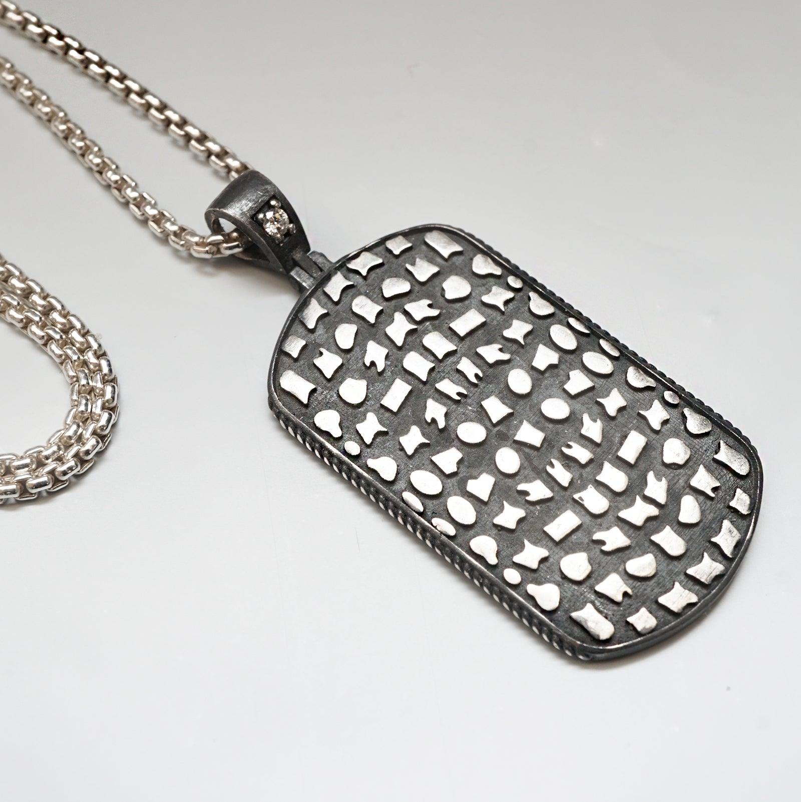 Pavement Diamond Dog Tag - Tippy Taste Jewelry