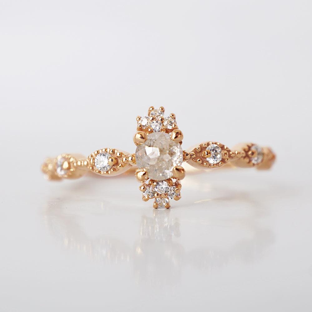 14K Ethereal Salt & Pepper Diamond Ring - Tippy Taste Jewelry