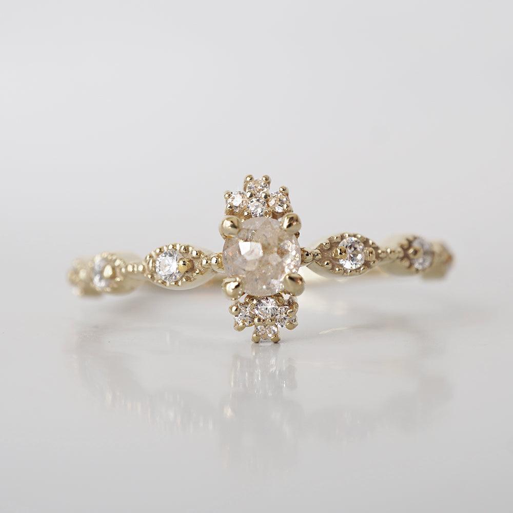 14K Ethereal Salt & Pepper Diamond Ring - Tippy Taste Jewelry