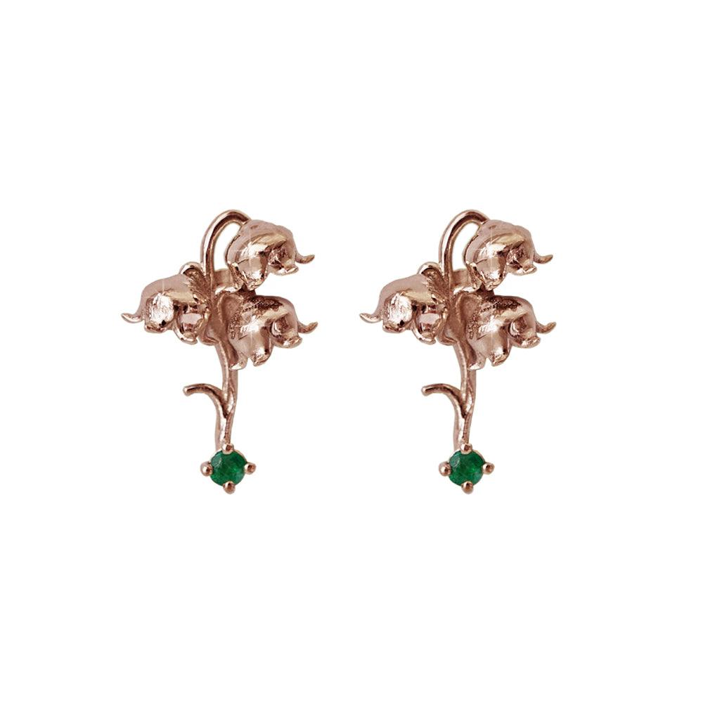 14K May Lily Birth Flower Earrings - Tippy Taste Jewelry