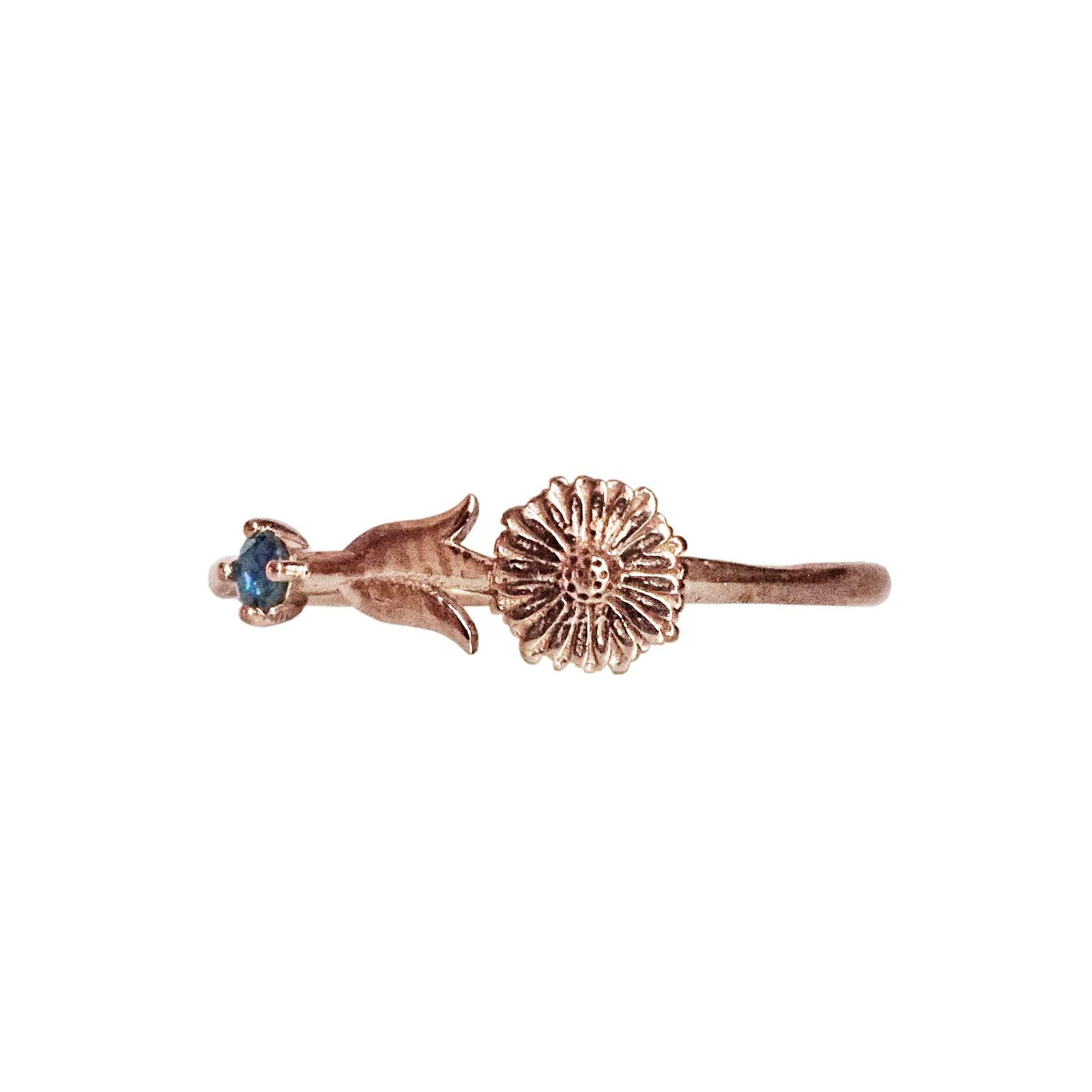 september birth flower ring in rose gold 