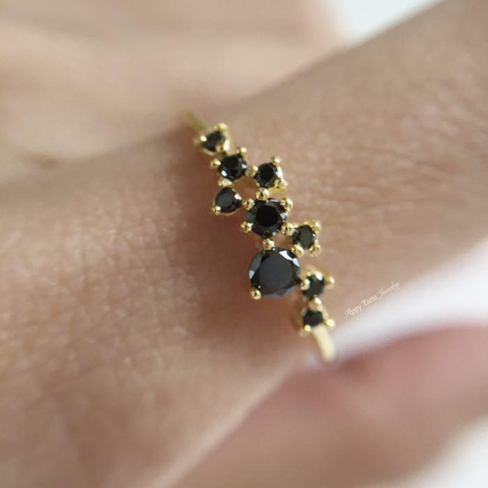 14K Night Queen Dainty Ring - Tippy Taste Jewelry