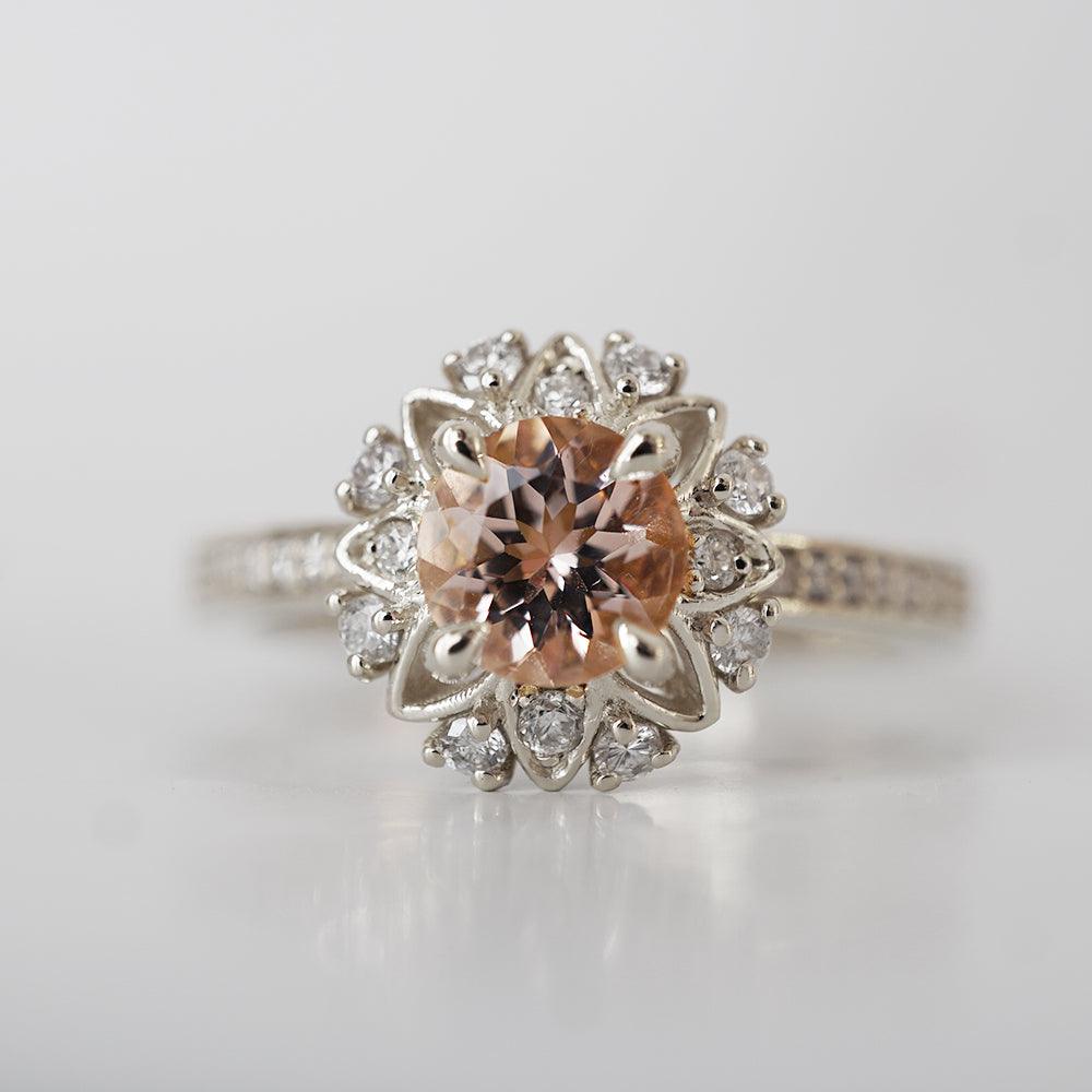 Alegra Morganite Diamond Ring in 14K and 18K Gold - Tippy Taste Jewelry