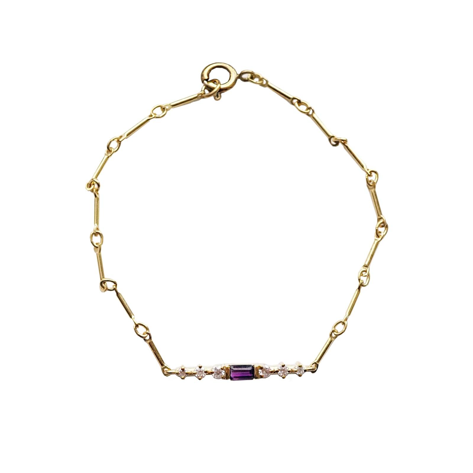 14K Amethyst Deco Bracelet - Tippy Taste Jewelry