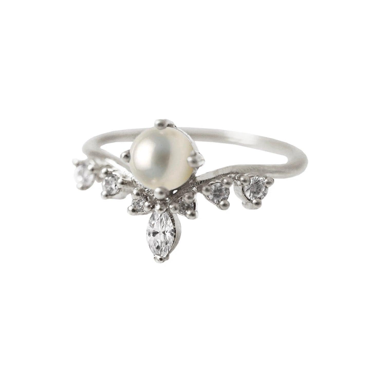 14K Pearl Angel Ring - Tippy Taste Jewelry