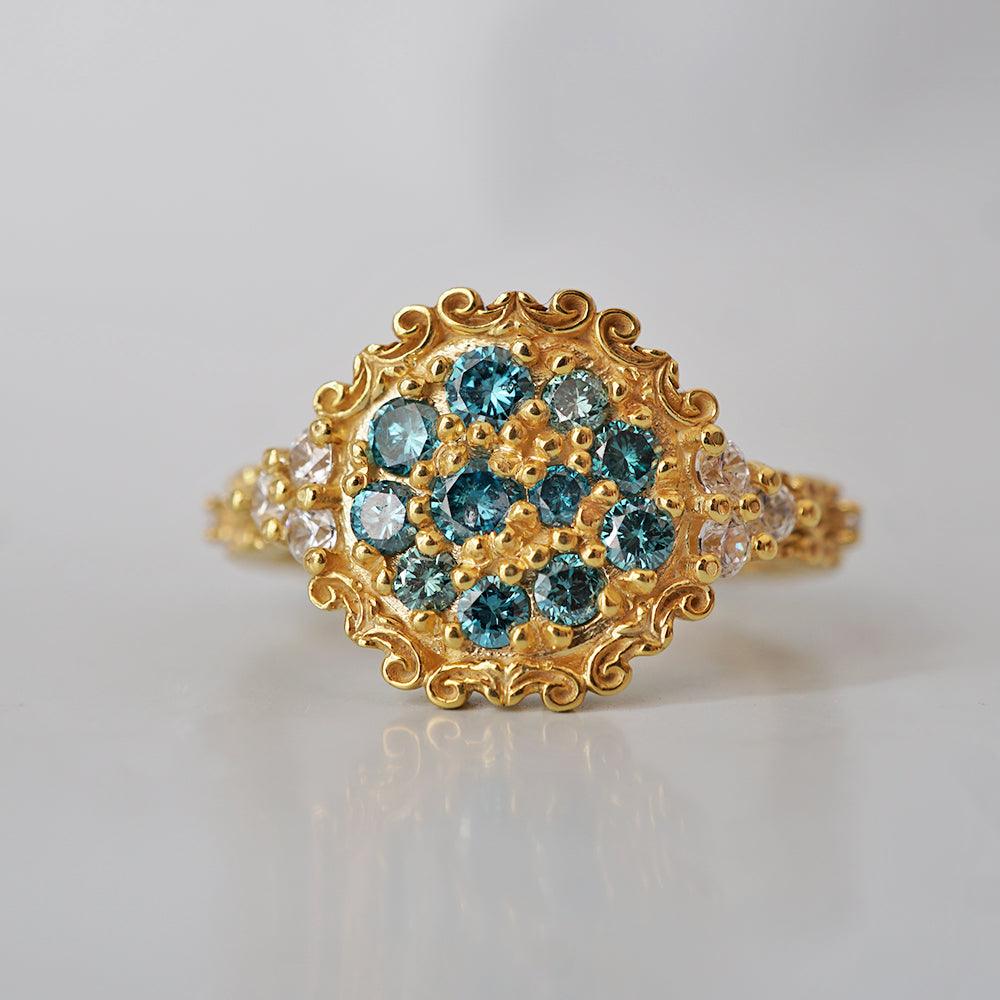 Limited Edition: Apollonian Blue Diamond Ring in 14K and 18K Gold - Tippy Taste Jewelry