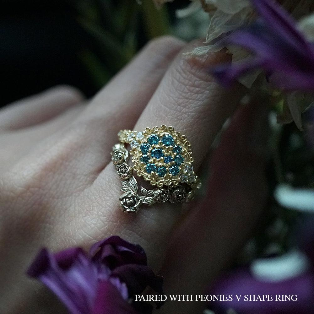 Limited Edition: Apollonian Blue Diamond Ring in 14K and 18K Gold - Tippy Taste Jewelry