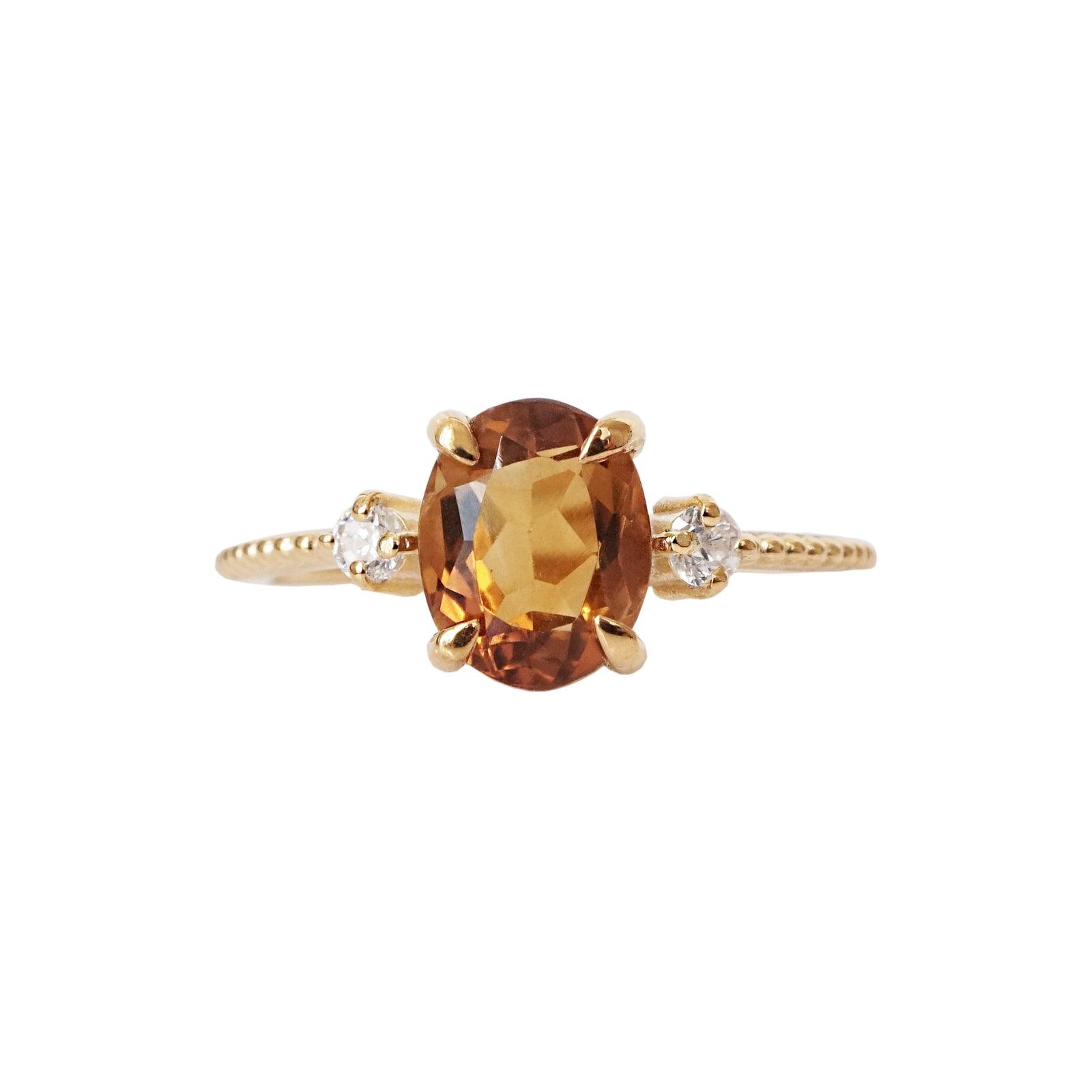 Oval Citrine Sunrise Ring - Tippy Taste Jewelry