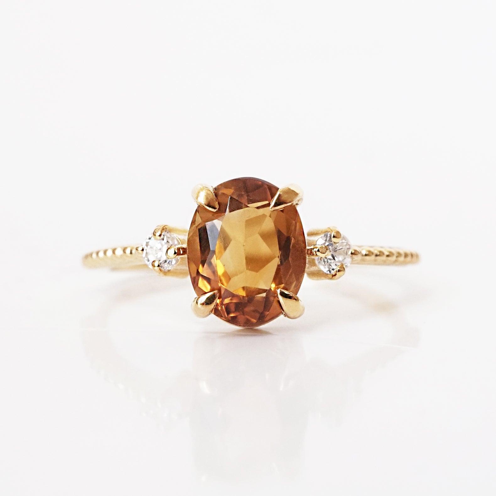 Oval Citrine Sunrise Ring - Tippy Taste Jewelry