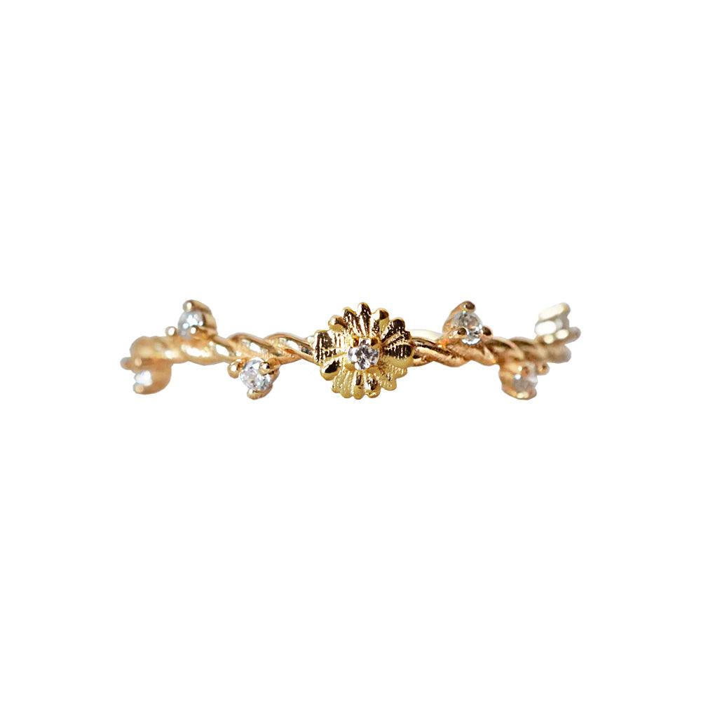 14K Mini Daisy Twisted Ring - Tippy Taste Jewelry