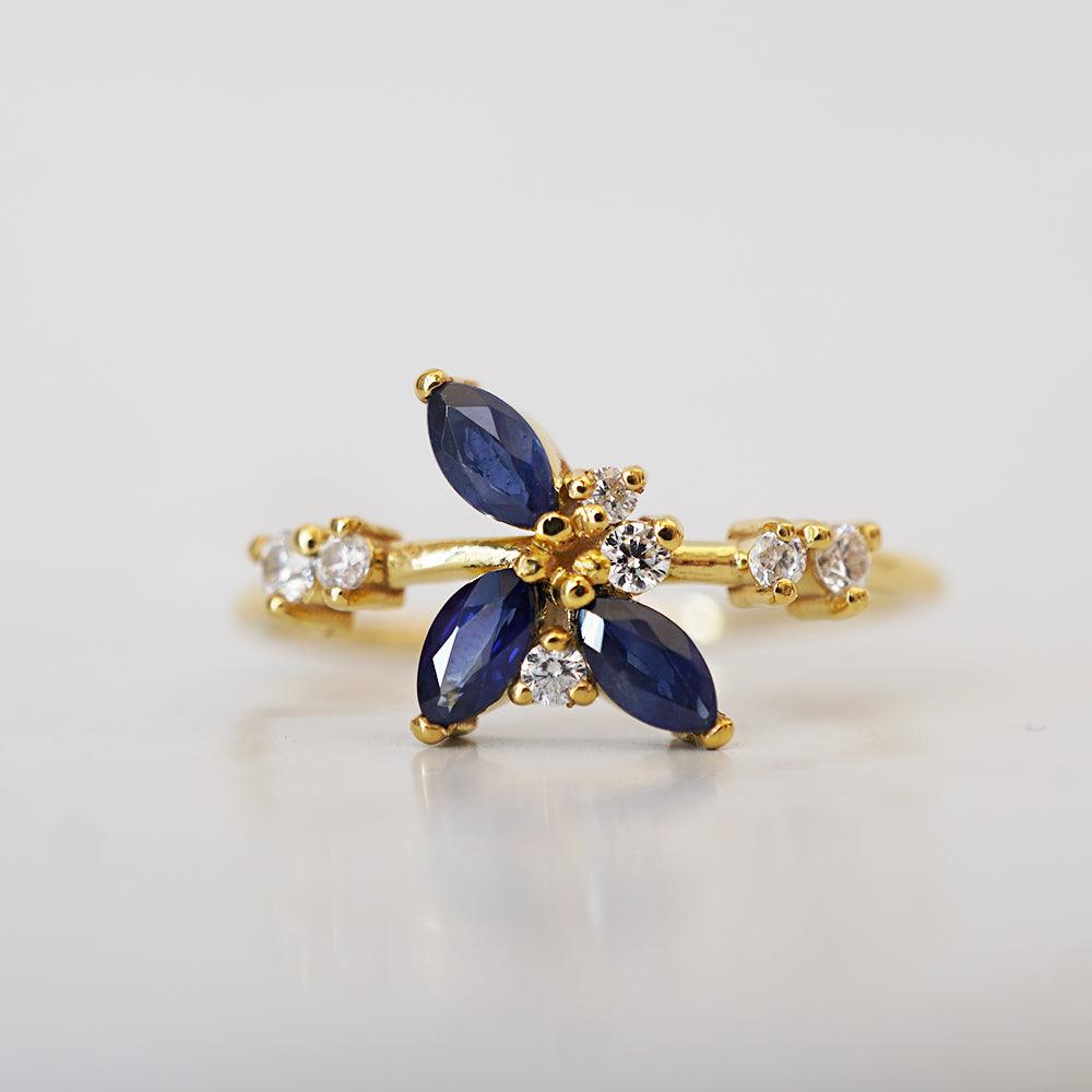 14K Pixie Sapphire Ring - Tippy Taste Jewelry