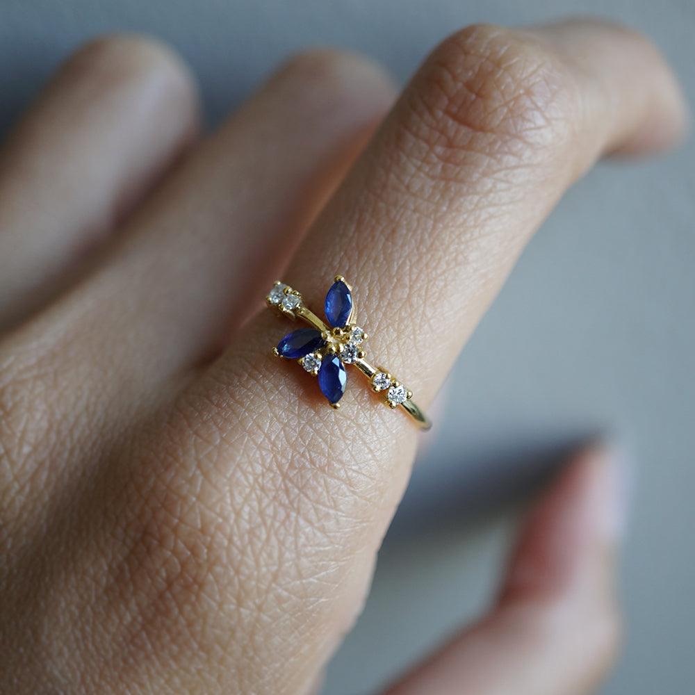 14K Pixie Sapphire Ring - Tippy Taste Jewelry