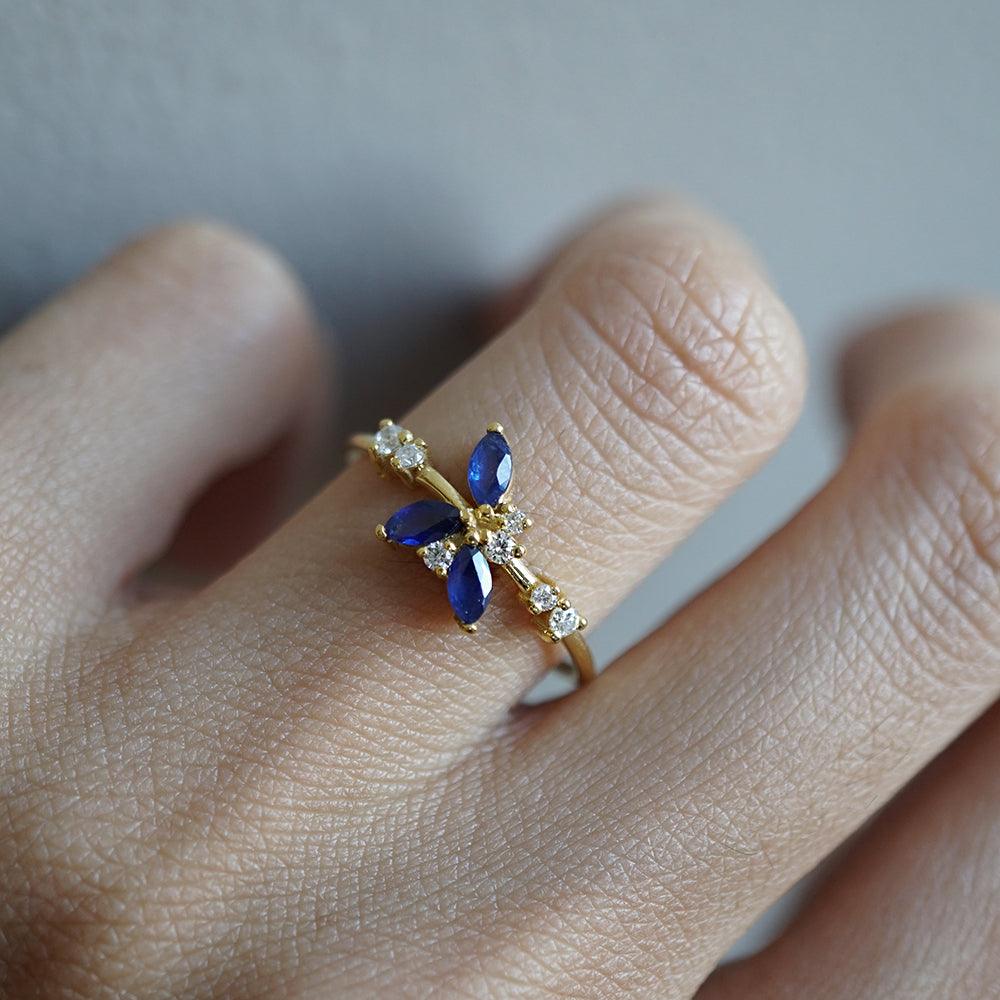 14K Pixie Sapphire Ring - Tippy Taste Jewelry