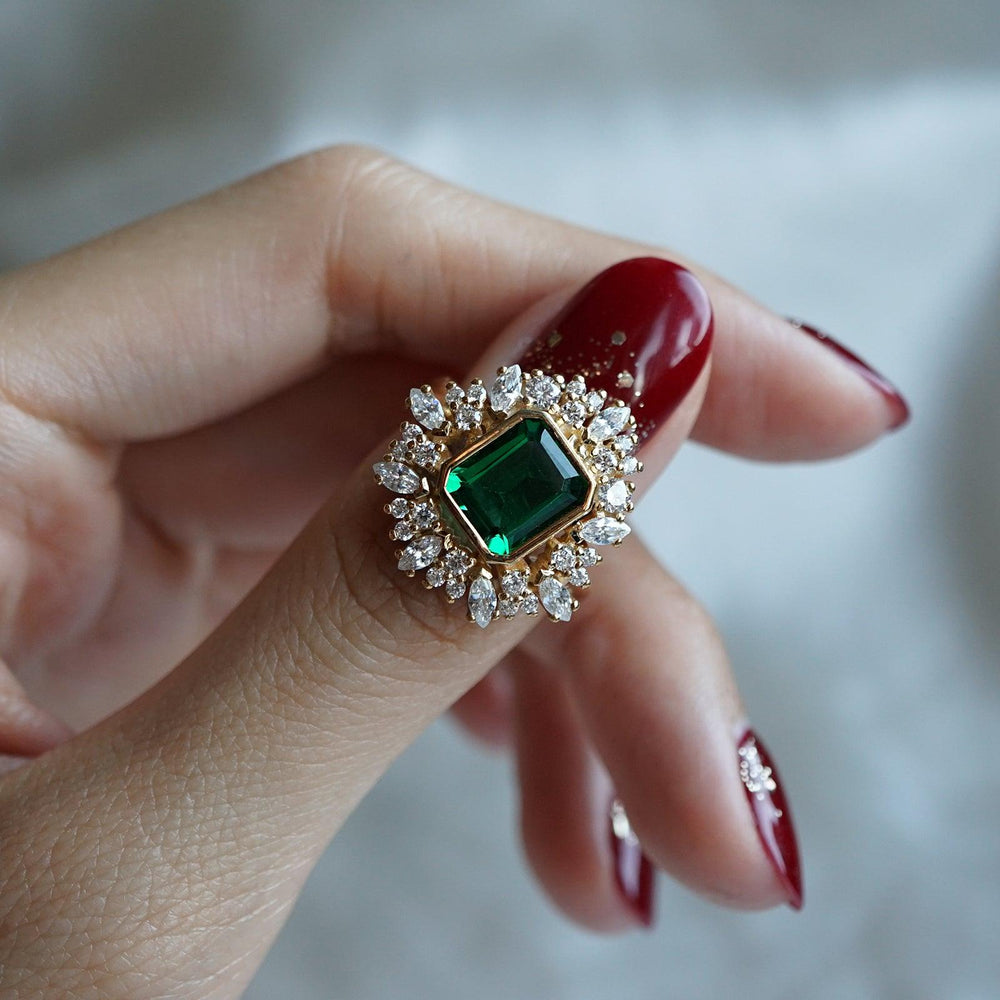 Forbidden Garden Emerald Diamond Ring in 14K and 18K Gold – Tippy Taste ...