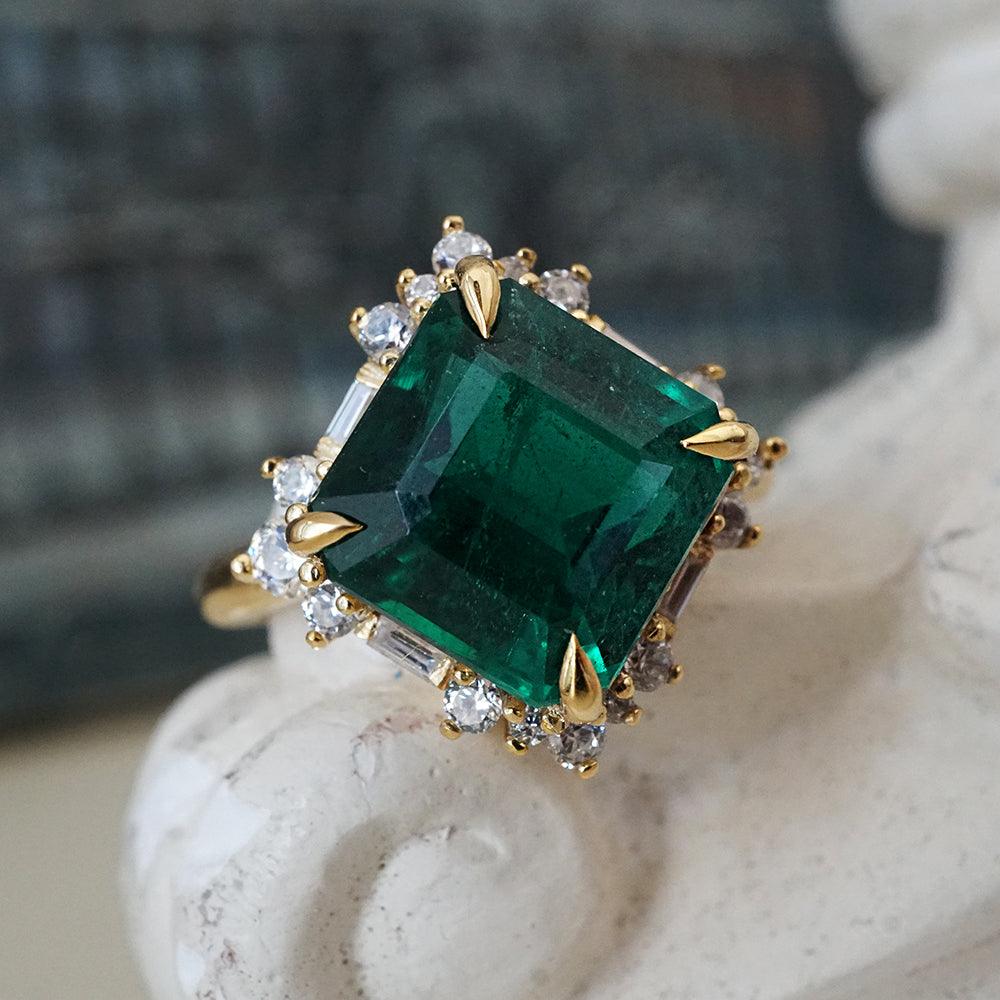 Georgian Jewelry | The Three Graces | Antique Emerald Diamond Ring