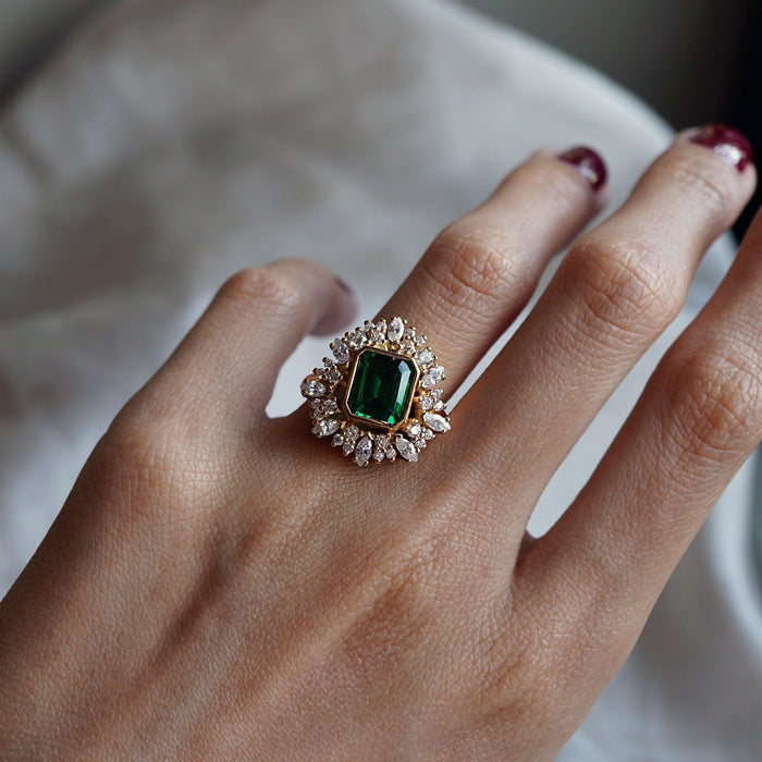 Forbidden Garden Emerald Diamond Ring in 14K and 18K Gold – Tippy Taste ...