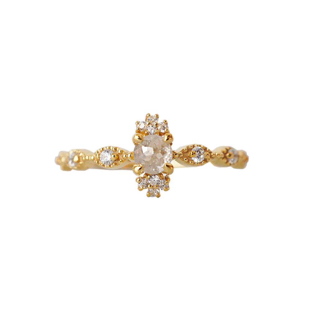 14K Ethereal Salt & Pepper Diamond Ring - Tippy Taste Jewelry