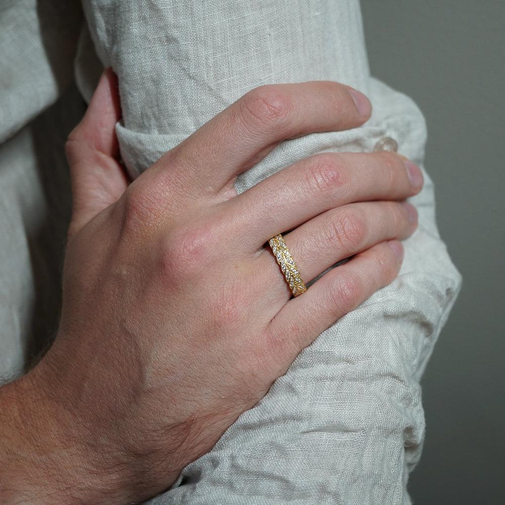 Feather Diamond Ring in 14K and 18K Gold - Tippy Taste Jewelry