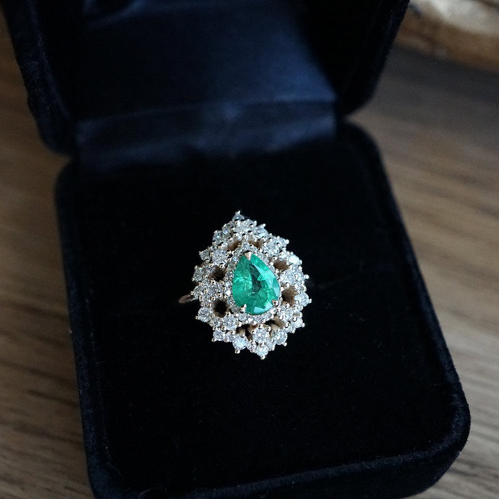 Forest Queen Emerald Diamond Ring in 14K and 18K Gold - Tippy Taste Jewelry