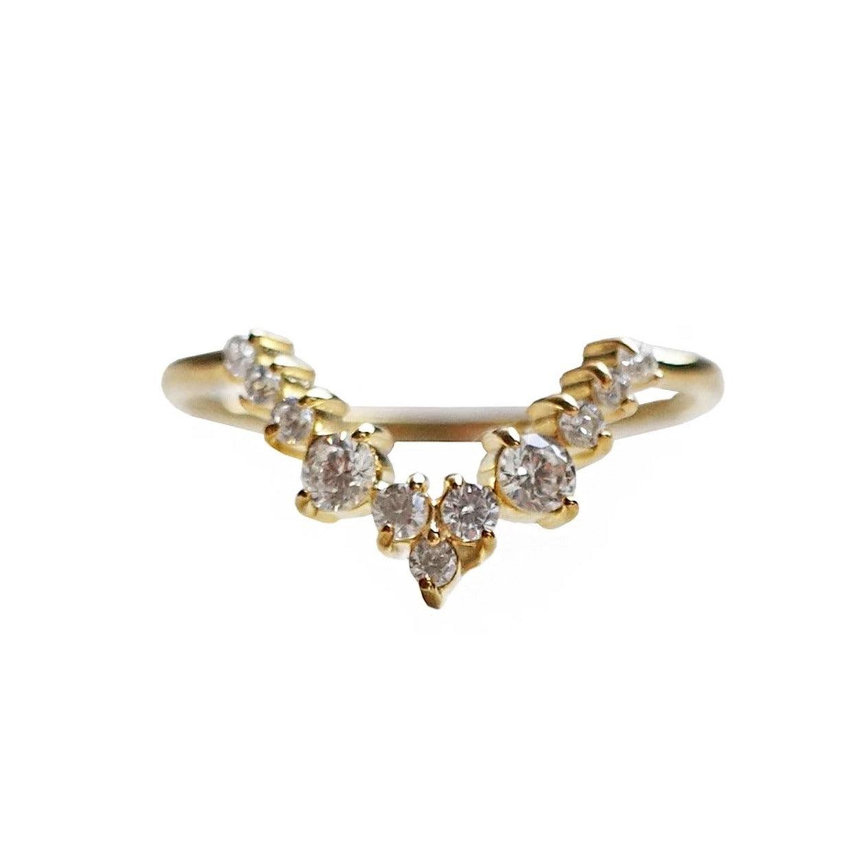 V shape ring band