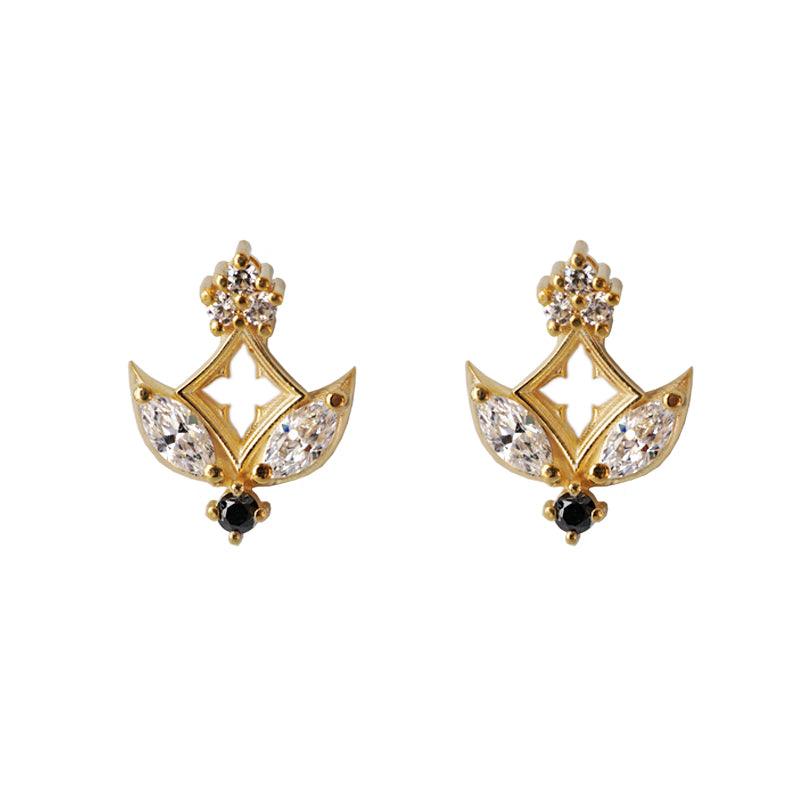 Black Diamond Gothic Midnight Studs in 14K, 18K and Platinum - Tippy Taste Jewelry