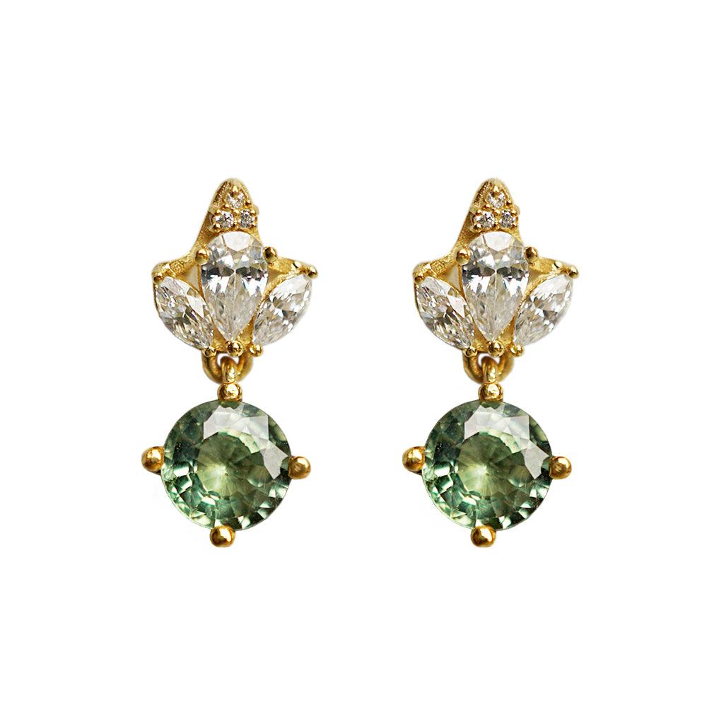 14K Green Tourmaline Venice Earrings - Tippy Taste Jewelry