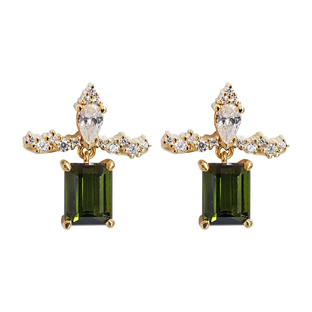 14K Green Tourmaline Florence Earrings - Tippy Taste Jewelry