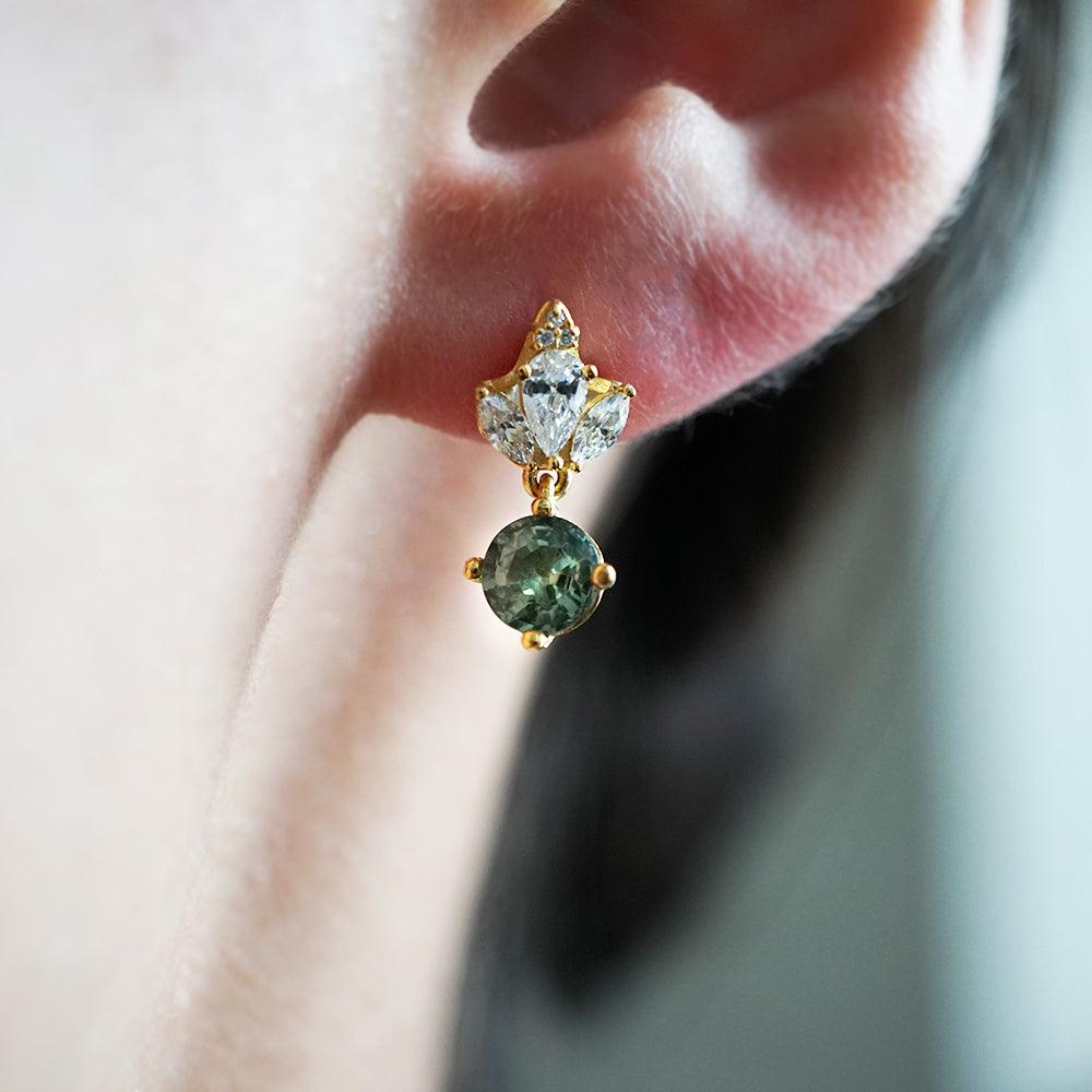 14K Green Sapphire Venice Earrings