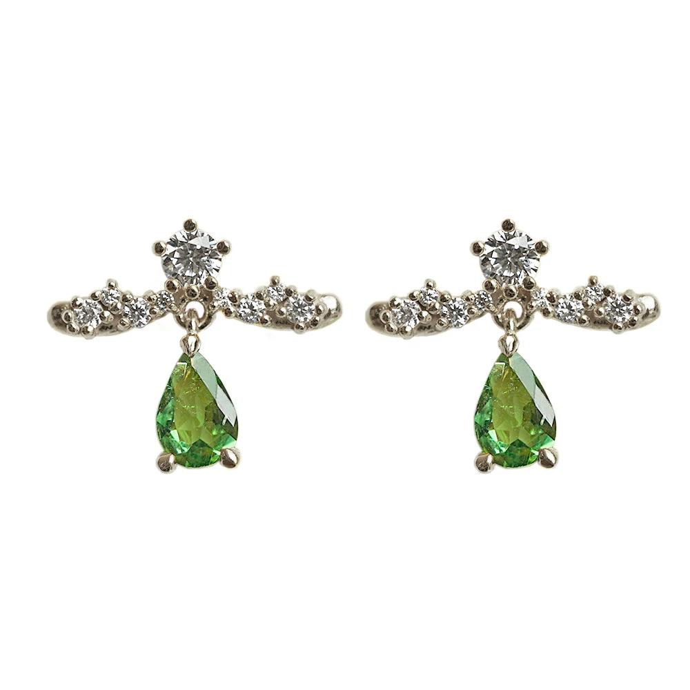 14K Green Tourmaline Celestial Earrings - Tippy Taste Jewelry