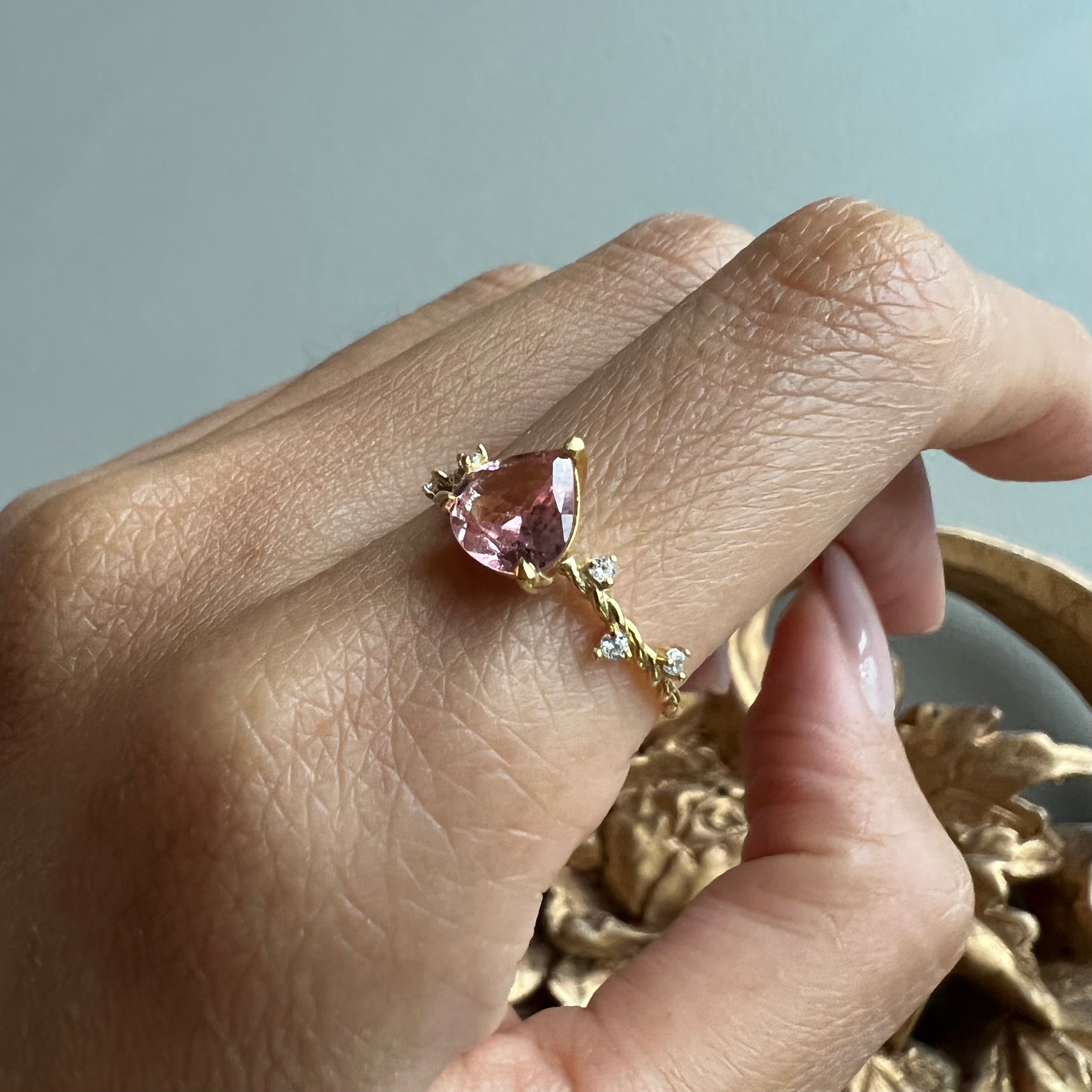 One Of A Kind: 14K Pink Tourmaline Sicily Ring - Tippy Taste Jewelry