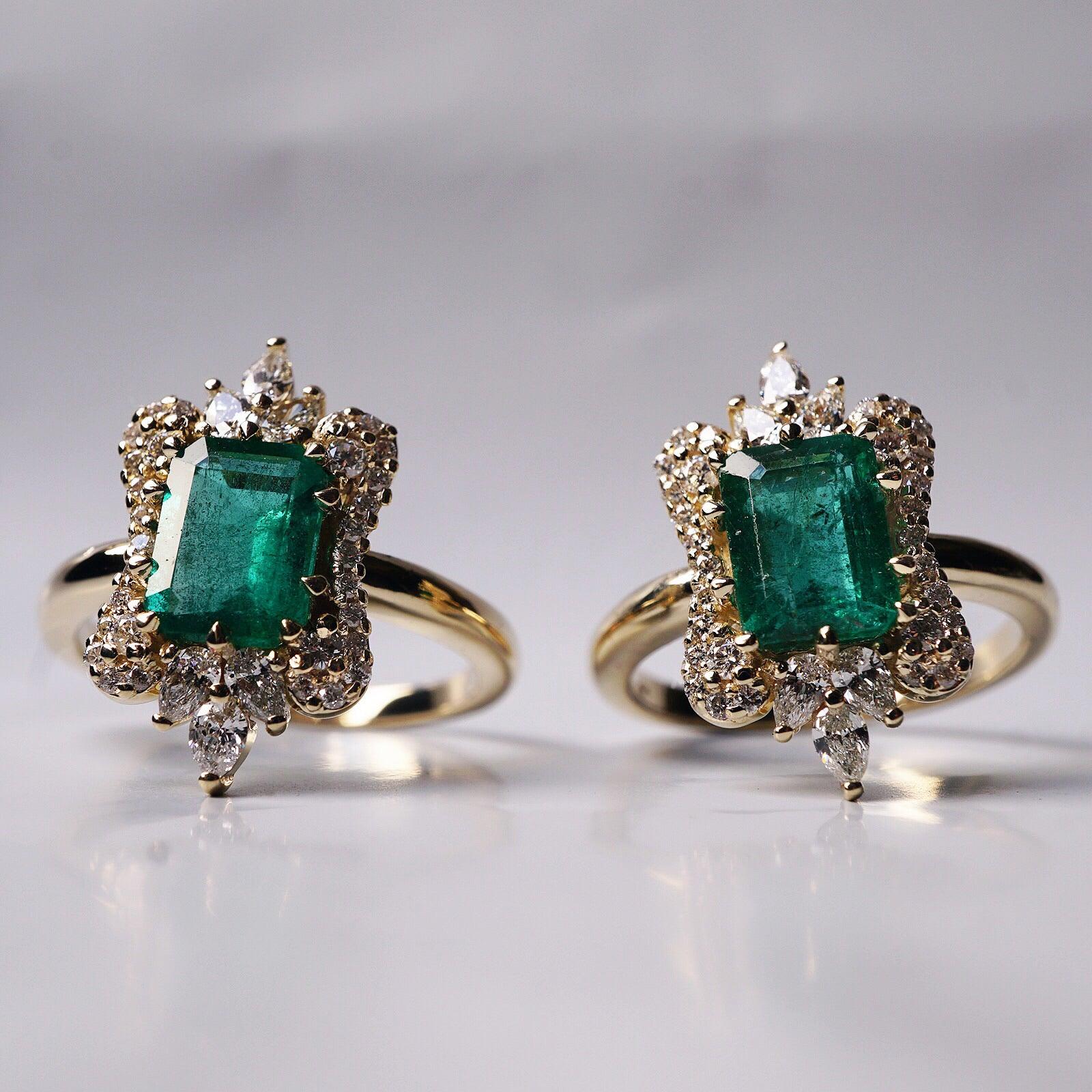 Eleanor Emerald Diamond Ring in 14K, 18K Gold and Platinum - Tippy Taste Jewelry