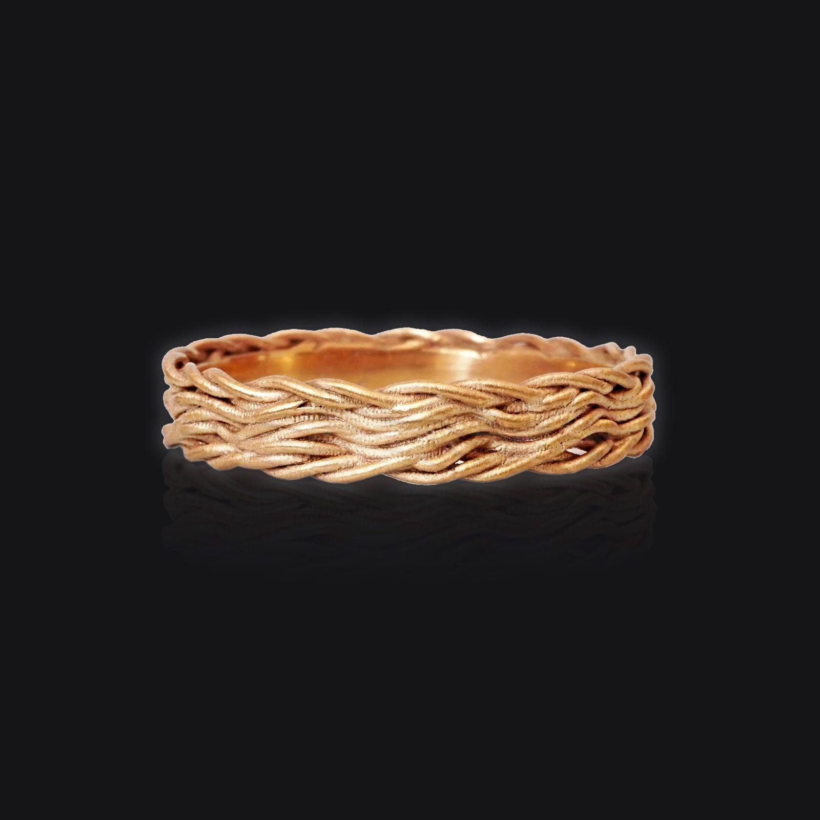 Intertwined Ring Band in 14K Gold, 3mm - Tippy Taste Jewelry