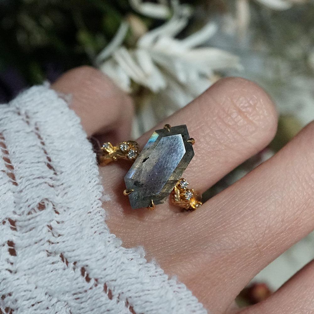 Moody Labradorite Ring in 14K and 18K Gold - Tippy Taste Jewelry