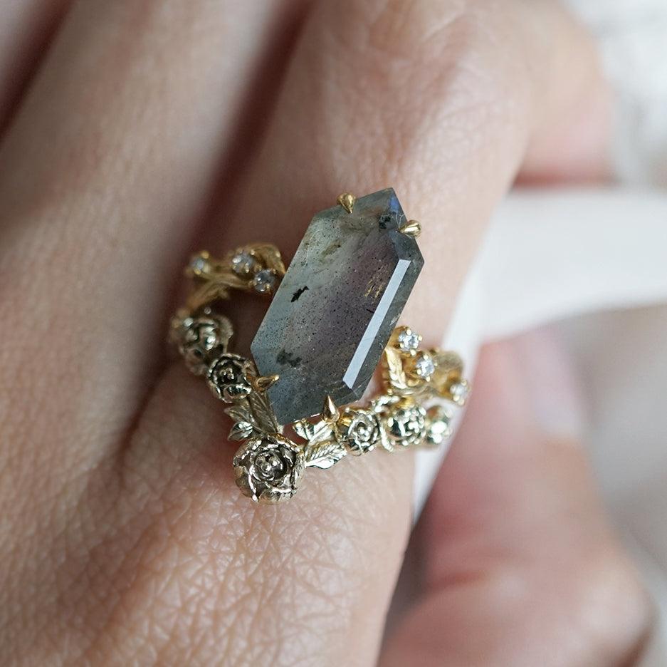 Moody Labradorite Ring in 14K and 18K Gold - Tippy Taste Jewelry